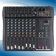 Professional 8 Channel DJ Audio Bluetooth USB Mixer Power with Amplifier Mixer Double Effects Powered Mixer