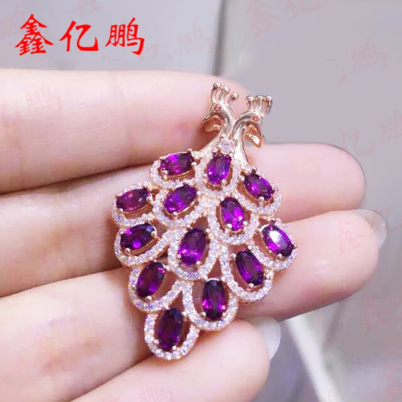 Xin yi peng 925 silver plating rose gold inlaid natural magnesium aluminum garnet pendants, pendants, woman , Xin yi peng 925 silver plating rose gold inlaid natural magnesium aluminum garnet pendants, pendants, woman ,