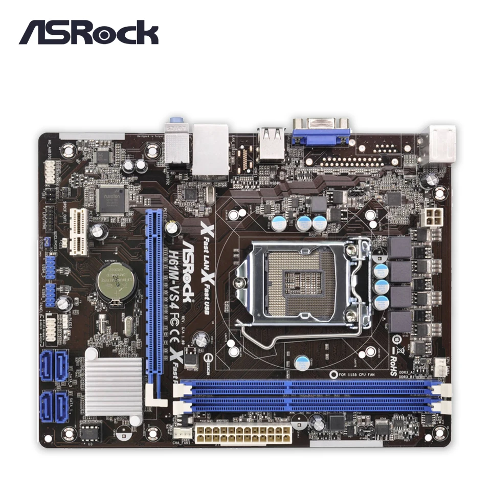 Asrock H61M-VS4 Original Used Desktop Motherboard H61 Socket LGA 1155 i3 i5 i7 DDR3 16G Micro-ATX Asrock H61M-VS4 Original Used Desktop Motherboard H61 Socket LGA 1155 i3 i5 i7 DDR3 16G Micro-ATX