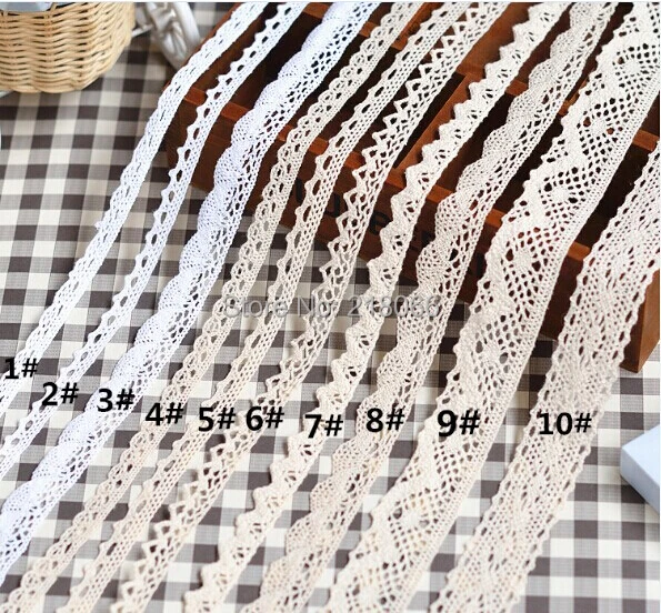 

10 yards Cotton Lace Fabric Trim Ribbon Trim for Wedding Garment Accessories G0003