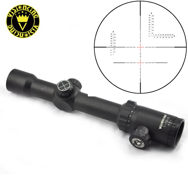 

Visionking 1-12x30 Tactical Scope Riflescopes Mil-Dot 30mm Riflescope For Hunting Military Waterproof Rifle Scope W/21mm Mounts