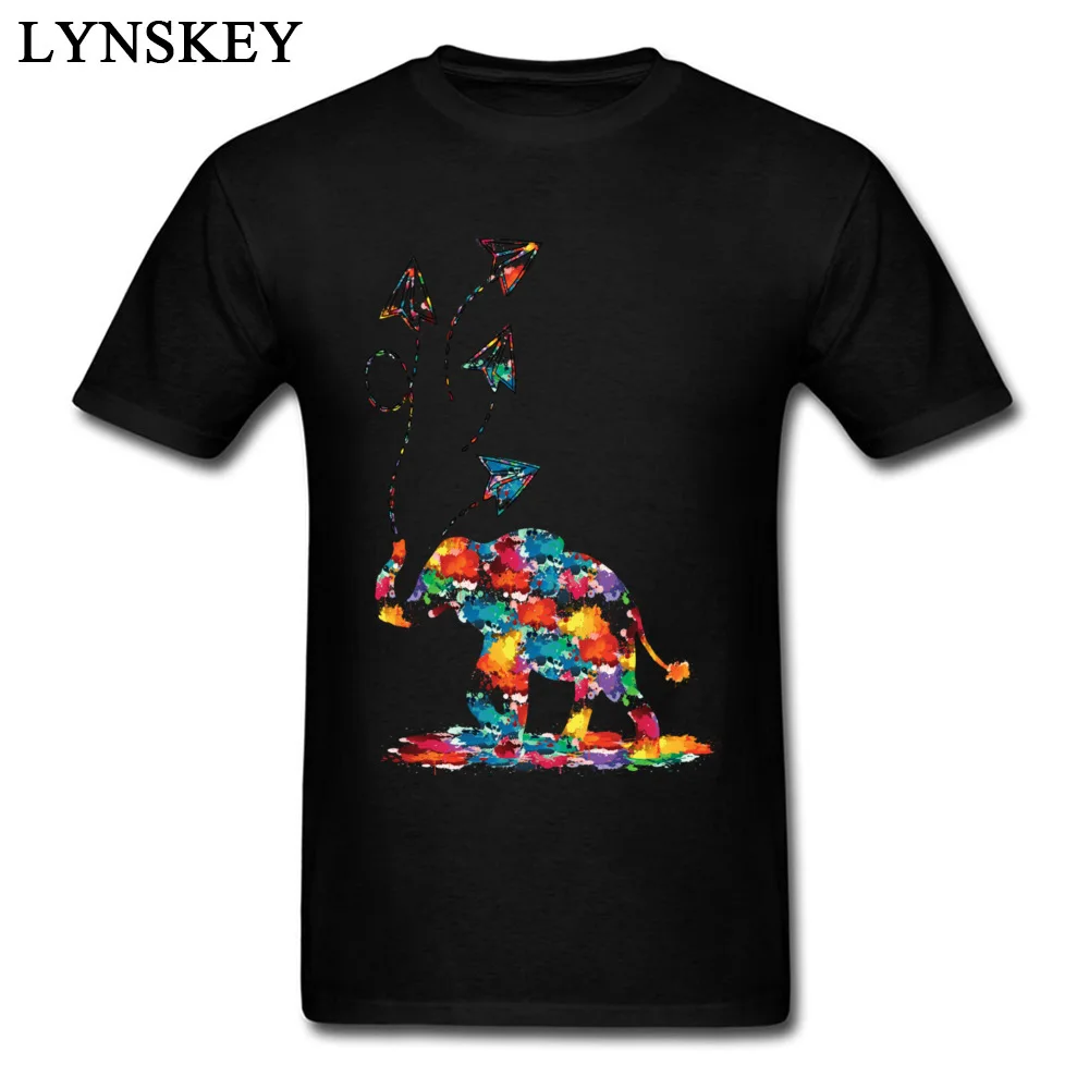 Rife 3D Printed T-Shirt Summer/Autumn Pure Cotton Crewneck Tops Shirt Short Sleeve Normal Paper planes Elephant Tee Shirts Paper planes Elephant black