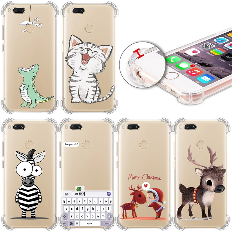 

Animal Cat Soft TPU For Xiaomi Mi 6 Luxury Transparent Mobile Phone Case For Xiaomi Redmi 5 Plus Note 4 4X Airbag Anti fall Case