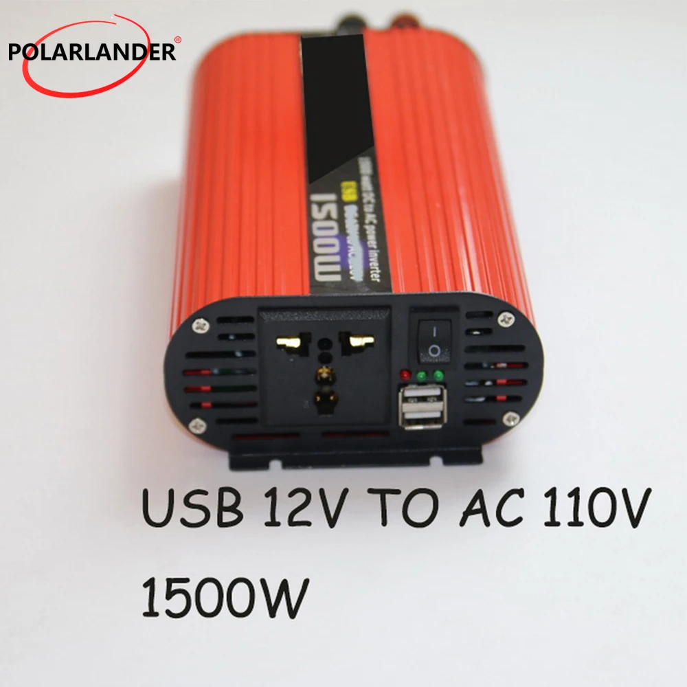DC 12V to AC 110V/зарядное устройство 24V 220V/Красный овальный двойной USB 110V/Авто