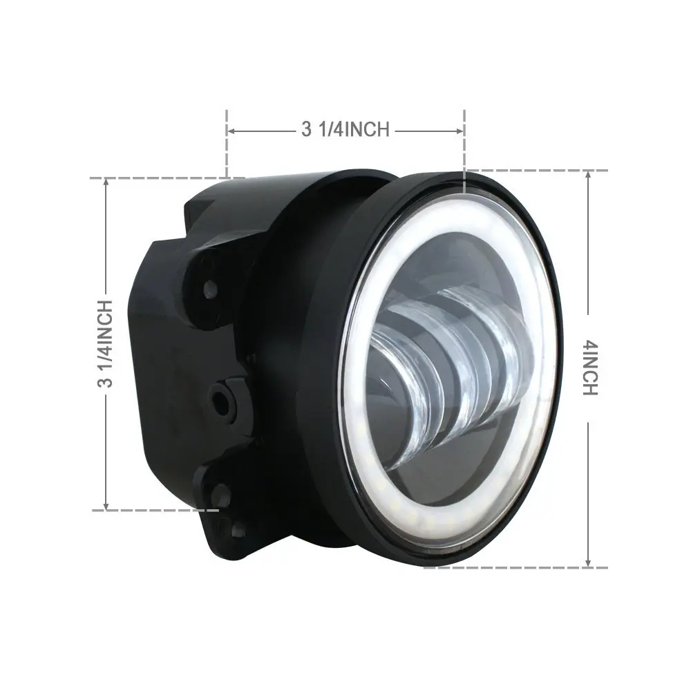 2PCSPair 4 Inch 30W LED Fog Light For Jeep Wrangler JK 07~14 High Power LED Fog Lamp Auto DRL Lighting Led Headlamp (3)