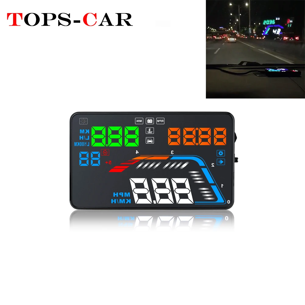 

GEYIREN Q700 OBD2 Digital Speedometer Windshield Projector Overspeed Engine fault Alarm Q7 GPS HUD Head-Up Display For Car