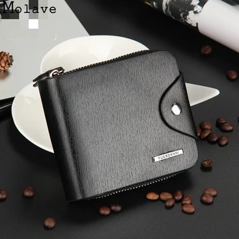 

MOLAVE 2017 wallet solid short wallets fashion PU Leather Zipper & Hasp Men wallet men luxury brand wallets nov24