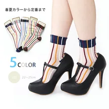 Новые японские сапоги под дом повседневные женские стекловолокно полосатые летние шелковые чулки