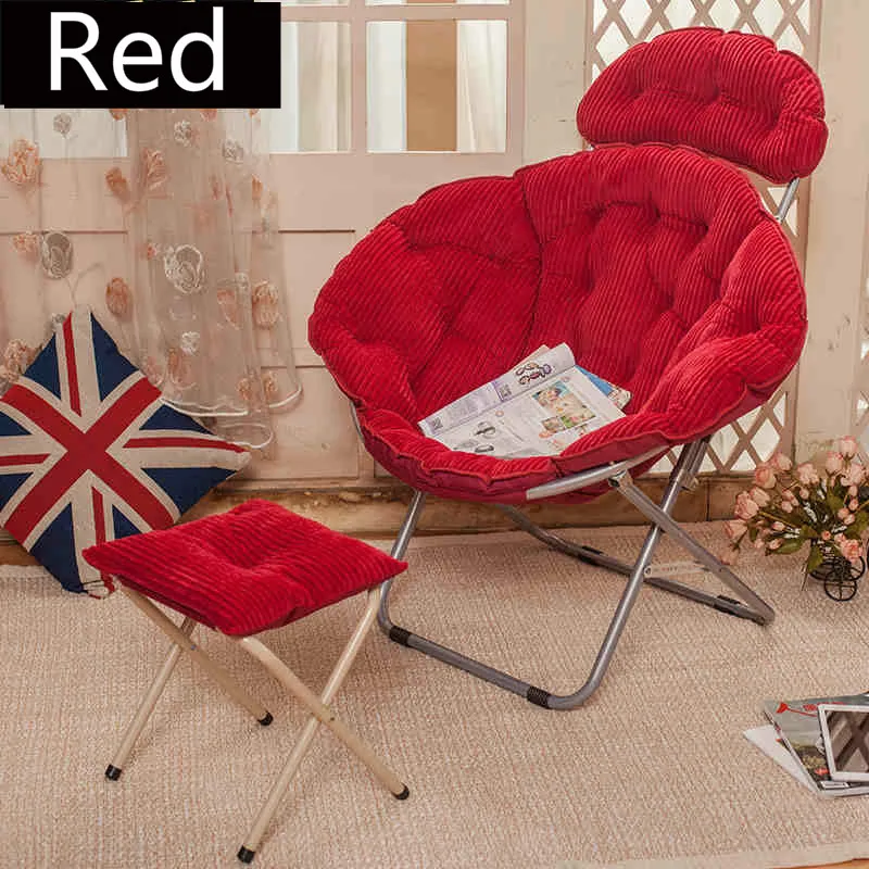 Large Moon Chair Portable Folding Comfortable Soft Break Recliner Chairs Foldable Detachable Leisur
