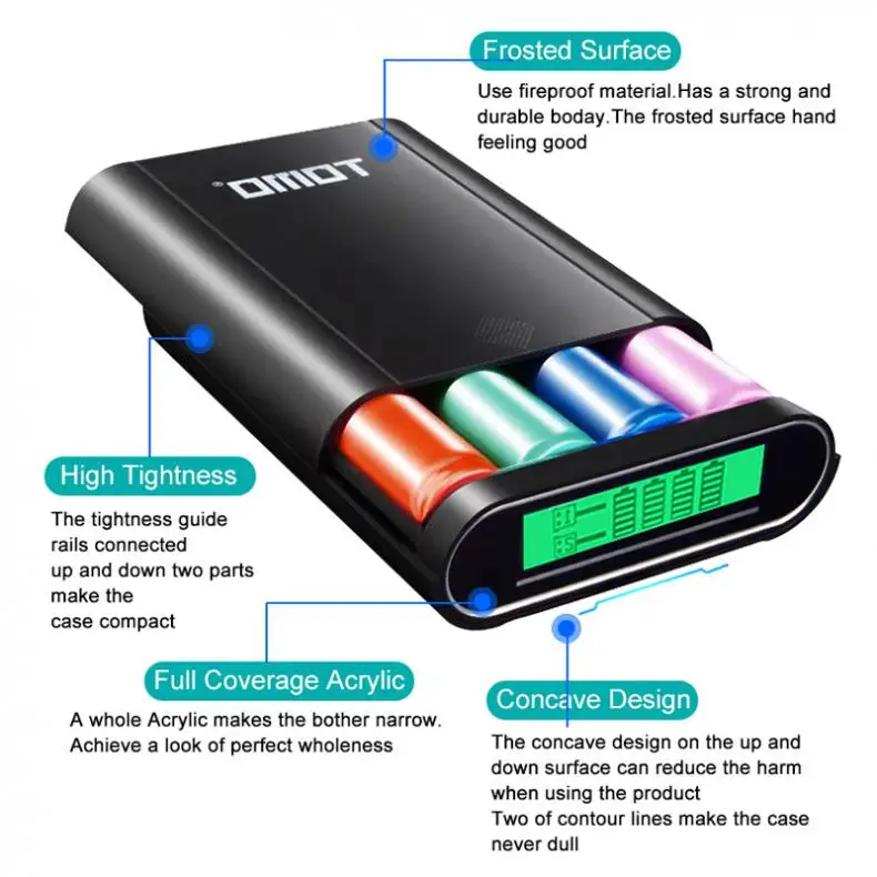 M4 USB литий-ионная Интеллектуальная батарея зарядное устройство lcd Smart DIY Мобильный Внешний аккумулятор чехол с поддержкой аккумуляторов 4x18650 и двумя выходами