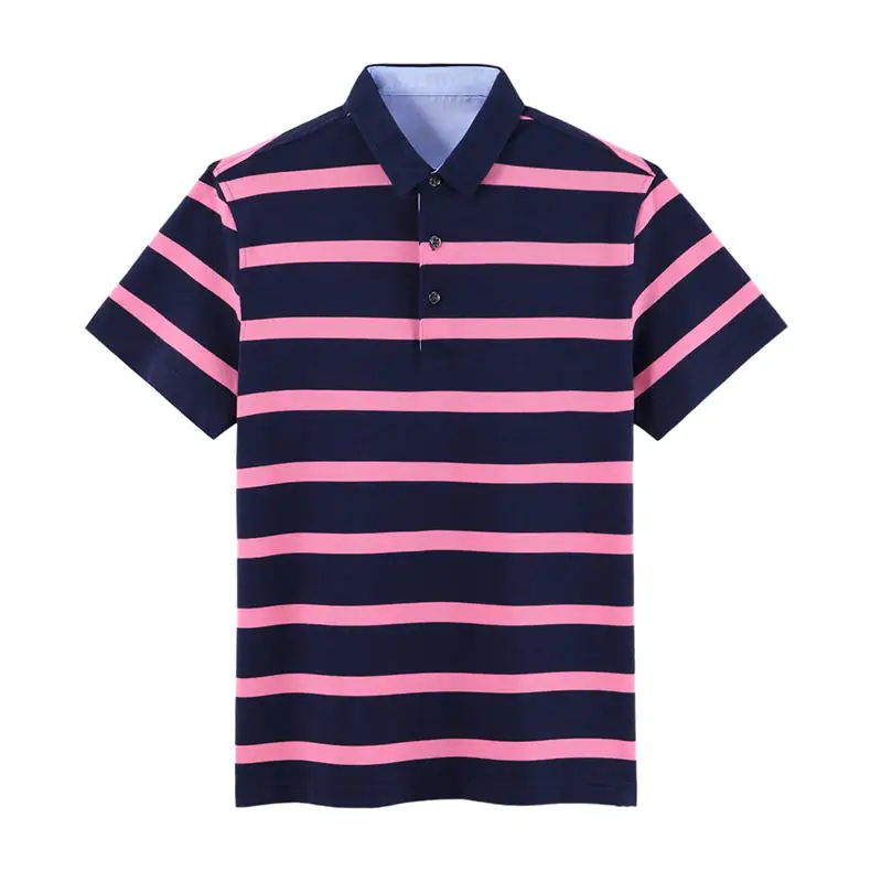 Quality Striped Polo Male Men PolosSummer Short Sleeve Sweater Knitted Pullover Polo Collar Fashion Tees Plus Size Drop-Shipping 03