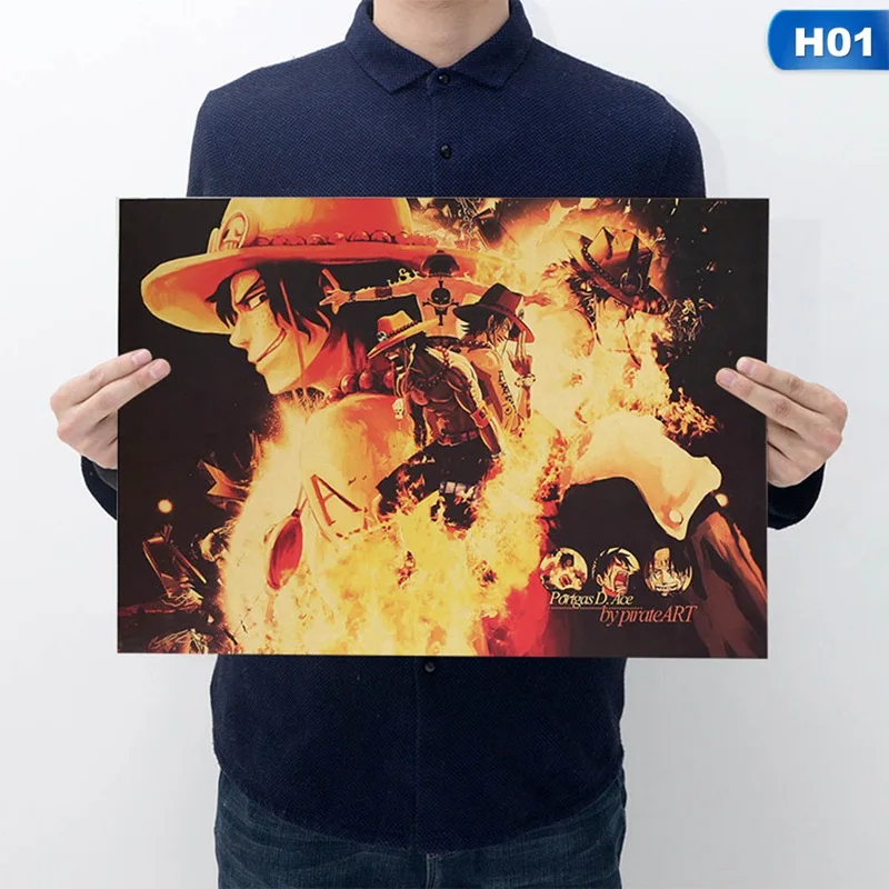 

8 Styles new Action Figure Poster Craft Print Wall Sticker Vintage Paper Anime new Posters Luffy Wanted Boys Gifts