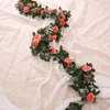 silk artificial rose vine hanging flowers for wall decoration rattan fake plants leaves garland romantic wedding home decoration 4