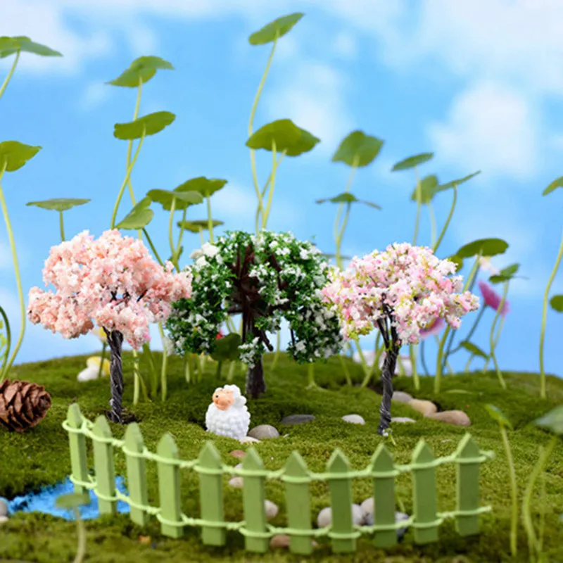 Mini Tree Fairy Garden Decorations Miniatures Micro Landscape 14 Styles Resin Craft Bonsai Figurine Garden Terrarium Accessories