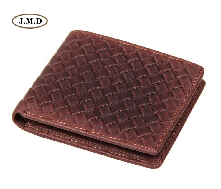 

J.M.D Genuine Leather Men's fashion Purse Card Holder New Style Wallet Brown Color Causal Style Card Slots Photo Holder 8077C