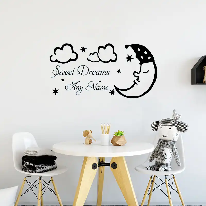 Pegatina De Vinilo Para Pared Con Nombre Personalizado Sueno