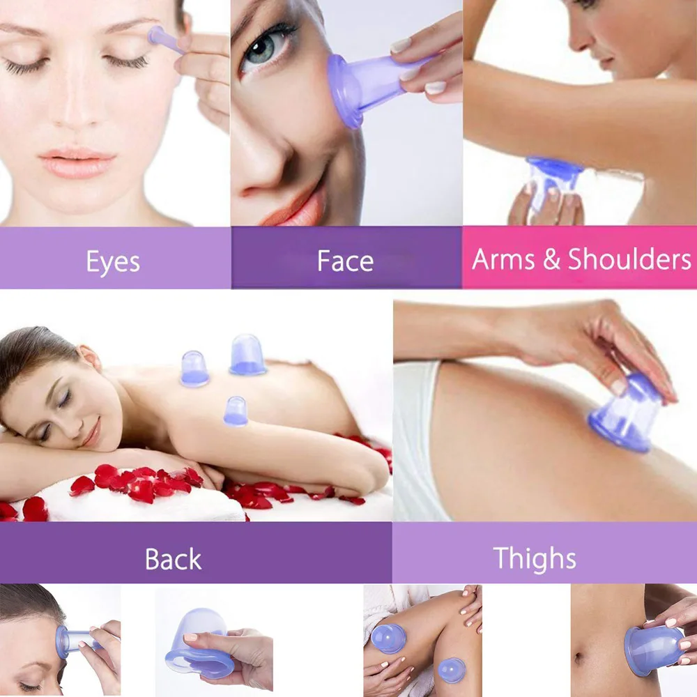 7 Cups Facial Cupping Set Silicone Cupping Therapy Kit Vacuum for Face Cupping Cups Facial Vacuum Massage Cup Kit 5