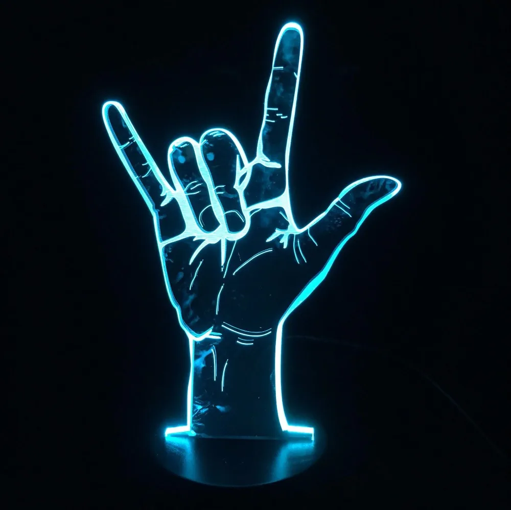 3D Светодиодная настольная лампа Я тебя люблю или победа ночсветильник с USB