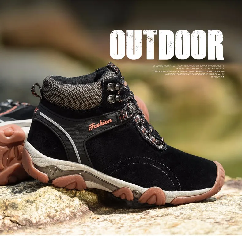 Размеры 38-44, осенне-Весенняя походная обувь, мужские кожаные треккинговые ботинки, обувь для альпинизма, мужские водонепроницаемые высокие кроссовки