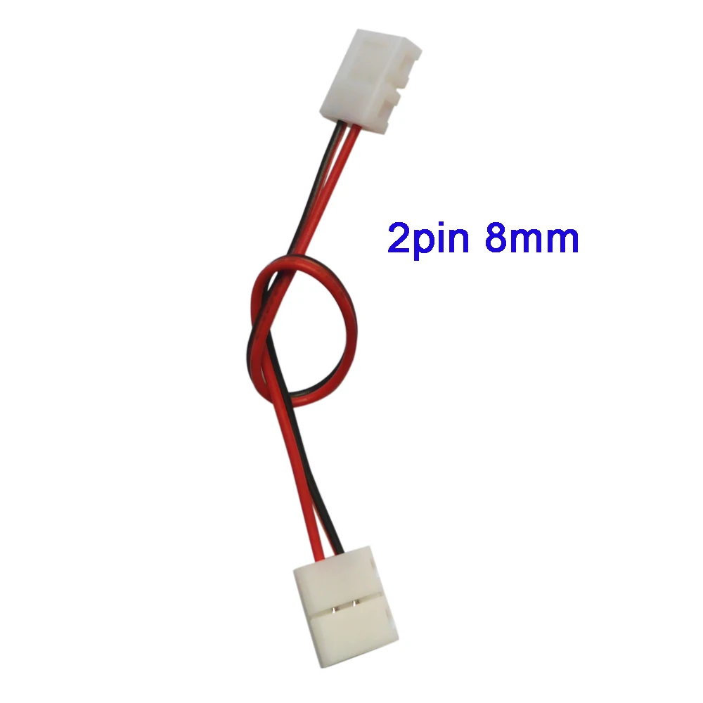 5-100 шт. 2pin 3pin 4pin 5pin 6pin разъем с Двойным Зажимом соединительный кабель с разъемом кабеля для 3528 WS2812 5050 RGB/RGBW/RGBWW светодиодный полосы светильник - Цвет: 2pin   8mm