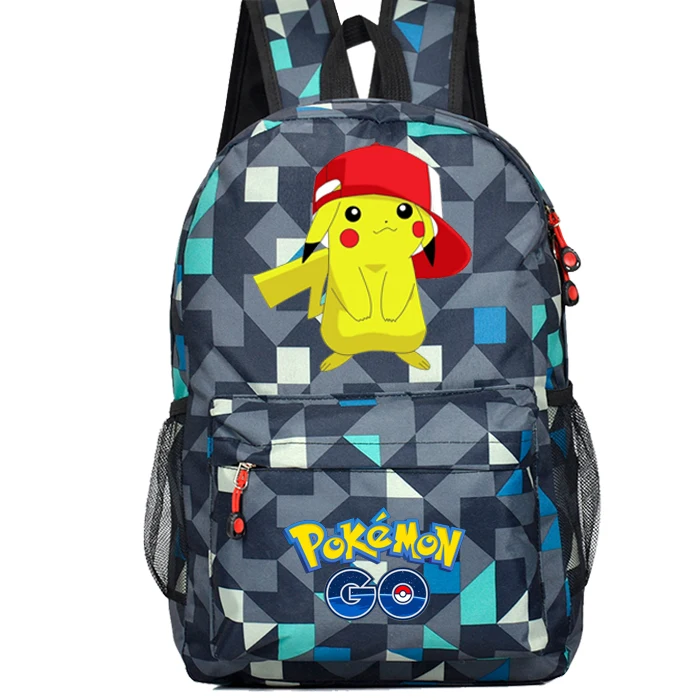 Игровой рюкзак с аниме Pokemon Go парусиновый Пикачу для мальчиков и девочек