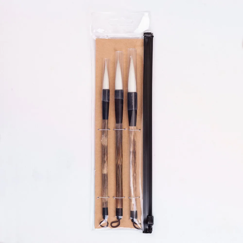 Koop Hoge kwaliteit 3 stk set BG 01 geitenhaar bamboe handvat Chinese schilderen leveringen art kalligrafie aquarel penseel set