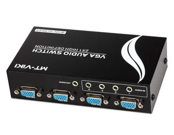 

4 PORT Audio + VGA Switch Sharing Box switcher Wide Screen Key-press switch Non-power