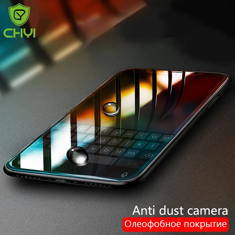 Прозрачное стекло CHYI для iphone 11 Pro X XR XS max защита экрана олеофобное покрытие 9H
