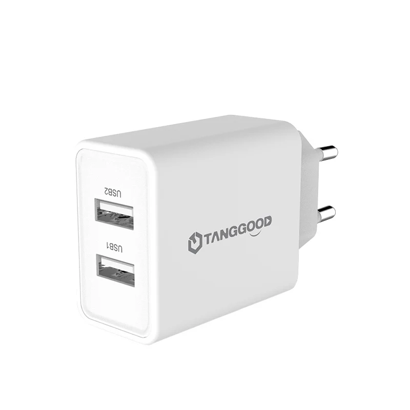 TANGGOOD Dual USB Зарядное устройство 5V 3.4A 17 Вт 2-Порты и разъёмы стены Зарядное устройство адаптер Универсальный мобильный телефон Зарядное устройство для samsung S8 iPhone X 8 Plus - Тип штекера: white