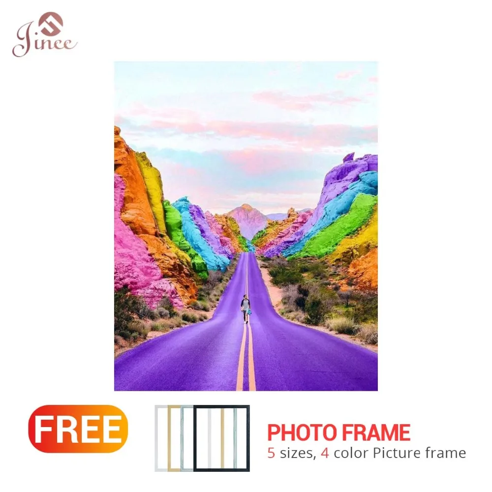 

DIY Diamond Painting Setting Colorful Road Highway Landscape Cross Stitch Full Square/Round diamond painting rhinestones gift
