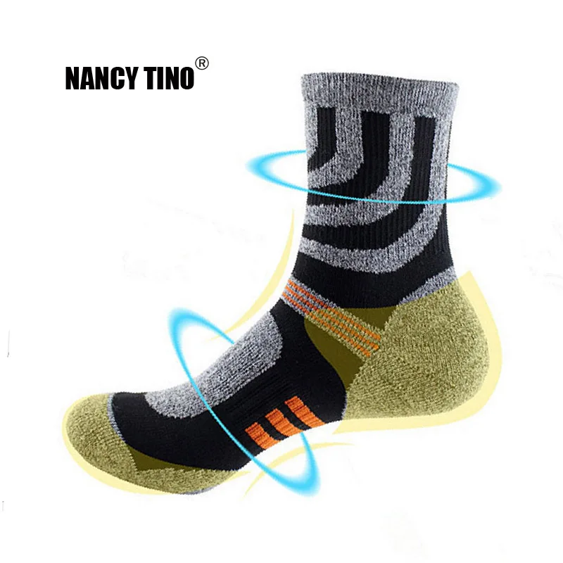 

NANCY TINO Thicken Towel Mens outdoor Sports Sock Professional Basketball Sock Riding Cycling Bicycle Breathable Knee-High Socks