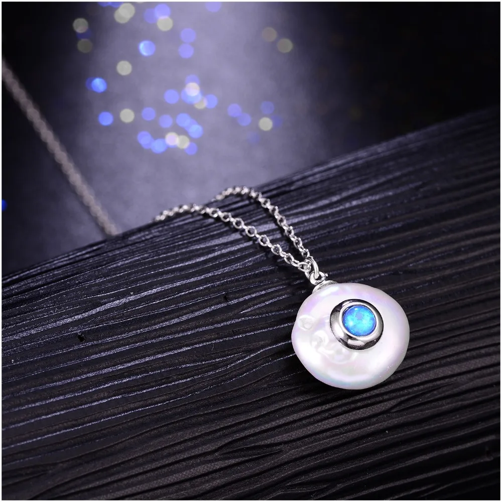 Hongye 2020 New Fashion Freshwater Pearl Necklace Women 925 Sterling Silver Chain 12mm Pearl Pendant Jewelry Necklace For Gift - Image 4