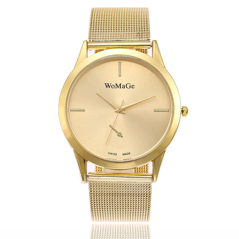Лидер продаж женские часы высокого качества женские кварцевые наручные часы Роскошные ультра тонкие часы из нержавеющей стали Relogio Feminino - Цвет: gold