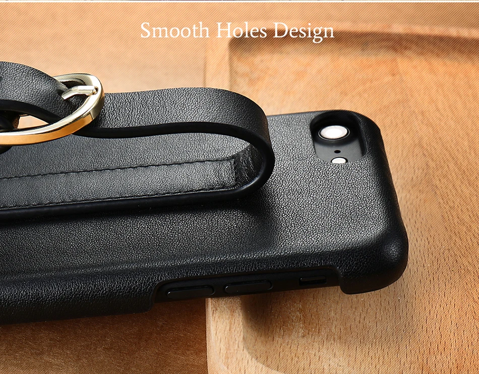 CASESHIP Genuine Leather Case For iPhone 6 6S 7 7 Plus Cover Smooth Touch Cowhide Wristband Back Cover For iPhone 6 7 Holsters (5)