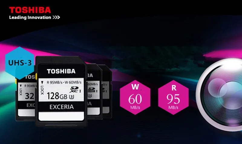 Toshiba 95 МБ/с./с 16 ГБ 32 ГБ SDHC карта UHS U3 класс 10 SD карта 64 Гб SDXC карта памяти для Canon Nikon SLR камера видеокамера DV