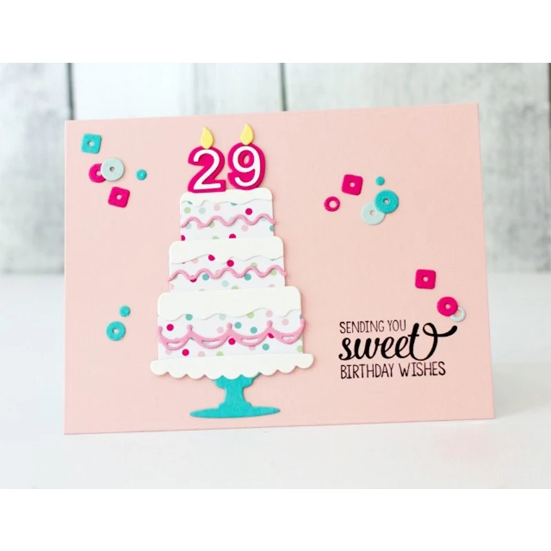 Birthday Cake Numbers Metal Die Cuts Cutting Dies For Scrapbooking
