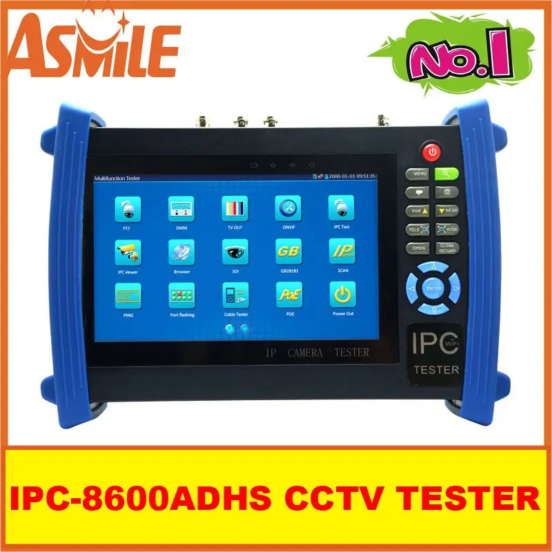

7inch CCTV Onvif IP Camera Tester Touch Screen Monitor AHD/TVI/CVI HDMI 1080P/PTZ/POE/WIFI/FTP Server/IP Scan IPC-8600ADHS