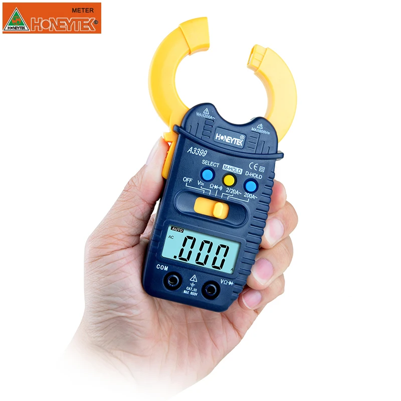A3399 Digital LCD Clamp Multimeter Meter Current ACDC Voltage Resistance Capacitance Frequency Temperature Tester Detection (8)