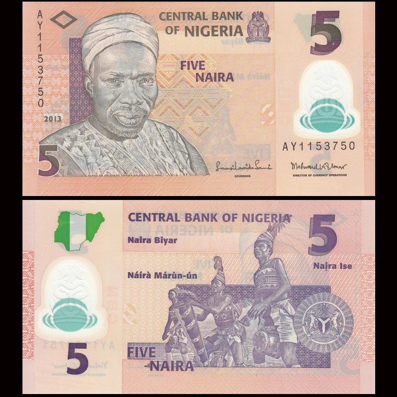 Nigeria 5 Naira 2009-16 P-38NEW Polymer LOT 1/5/10 PCS UNC Exit Circulated Collection Gift Africa Original Paper Notes | Дом и сад