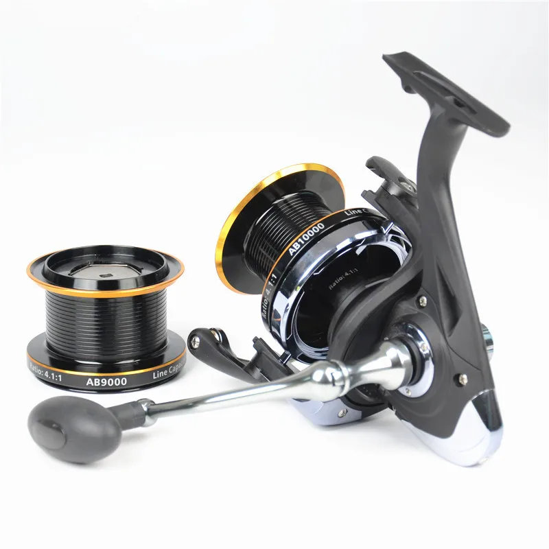 

AB10000 two spool spinning wheel distant fishing reel 12+1BB gear ration 4.1:1 boat wheel max drag 15 kg jig reel fishing tackle