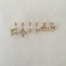 Модные женские сережки Позолоченные палочки овальные веерные каменные серьги-гвоздики для женщин и девушек