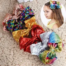 1 шт. Детские большого размера, радужные бантики с бантом для девочек, заколки для волос, аксессуары для волос 8 дюймов