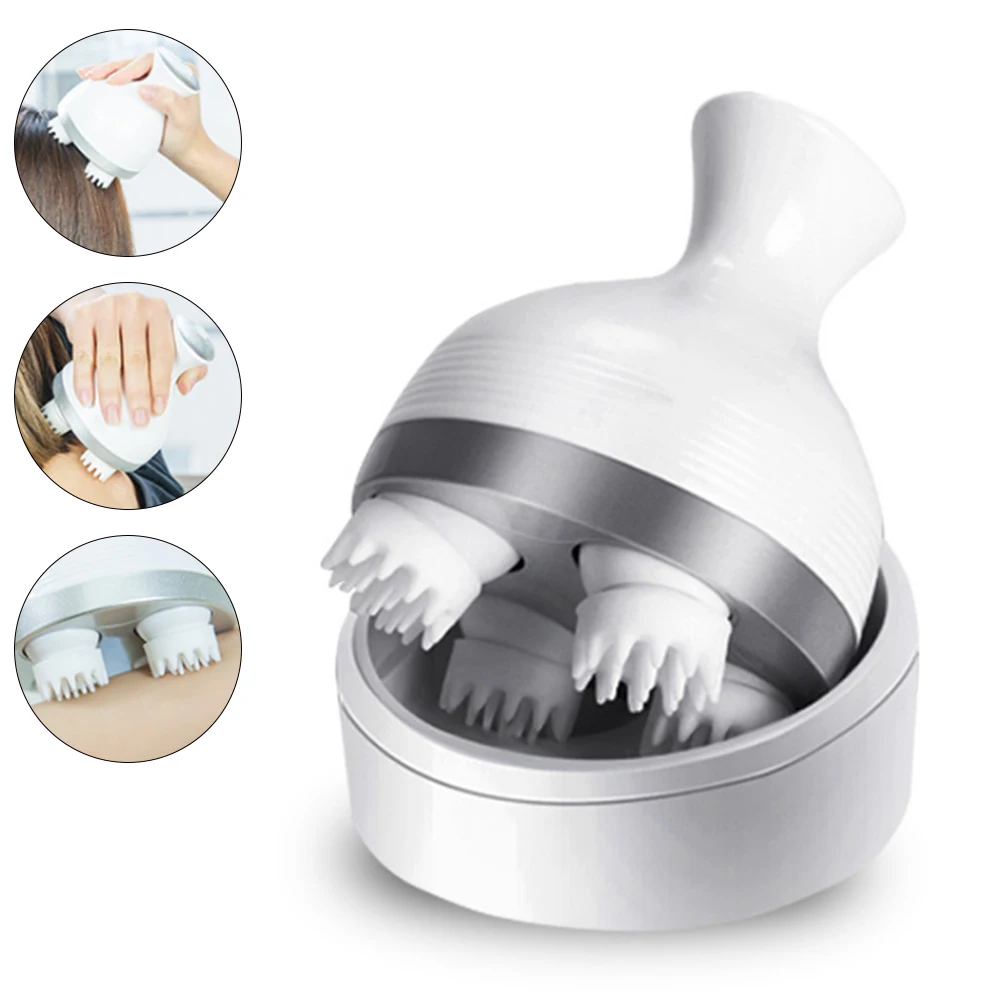 

3D Head Massager Automatic Rotate Waterproof Vibration Wave Rolling Relieve Stress Promote Blood Circulation Hair Growth