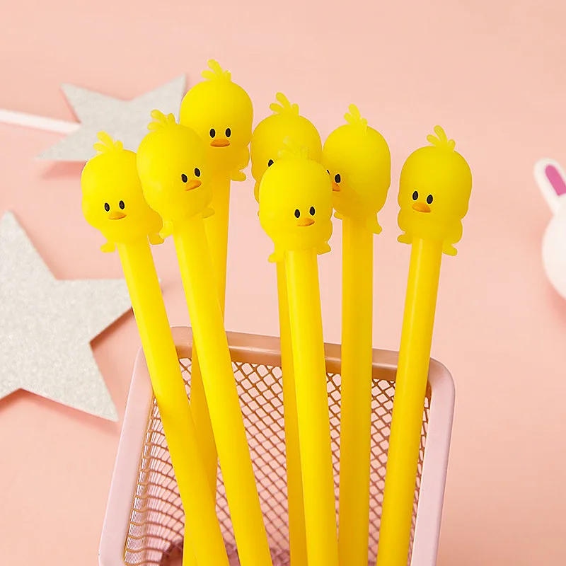 

40 Pcs Creative Cute Cartoon Duck Neutral Pen Online Celebeity Stationery 0.5MM Student Signature Pen Water Pen Wholesale