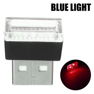 Image 5 - 1 unidad Mini USB LED luz Interior del coche neón atmósfera lámpara de ambiente rojo púrpura blanco azul Color