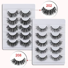 5 пар натуральных норковых волос накладные ресницы 3D плотные Многослойные Толстые Длинные Наращивание ресниц многоразовые инструменты для макияжа