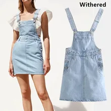 Увядшие юбки женские harajuku Твердые джинсовые юбки на подтяжках юбка с карманами mujer moda юбки женские 0611