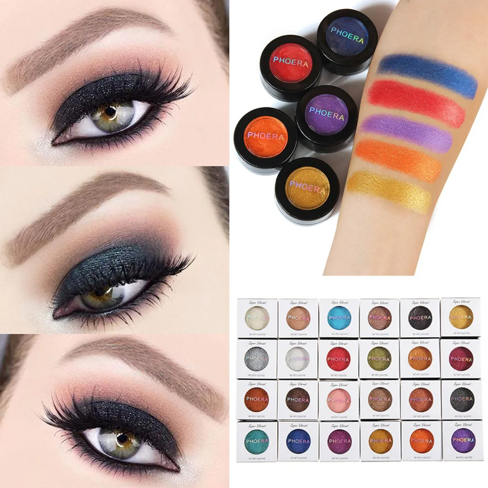 

PHOERA Glitter Shimmering Colors Eyeshadow Metallic Eye CosmeticEye Shadow Glitter Waterproof Long-lasting 5.13