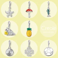Toadstool – pendentif poisson souris ananas Globe Clover, porte-bonheur amour joie, bijoux à la mode, cadeau en argent Sterling 2019, 925
