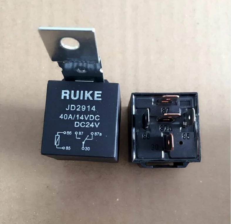5 Set DC 24V 40A AMP Relay & Socket SPDT 5 Pin 5 Wire 24V JD2914 For